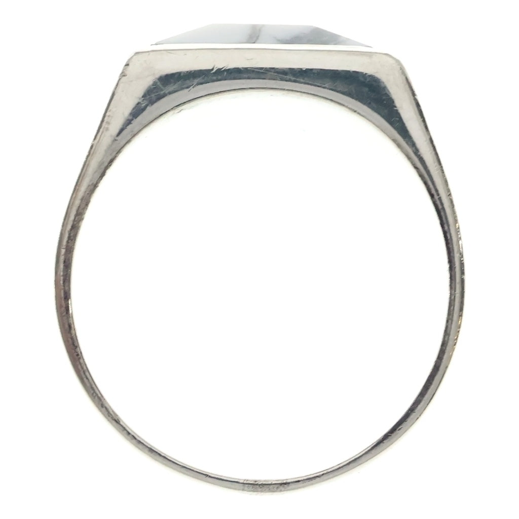 NO BRAND(ノーブランド) 【HASH】ハッシュ HOWLITE SQUARE RING ハウライト スクエアリング シルバー/ホワイト