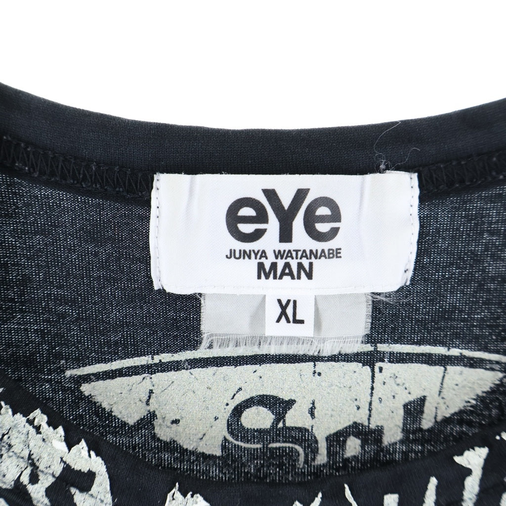 eYe COMME des GARCONS JUNYA WATANABE MAN(アイ コム デ ギャルソン ジュンヤ ワタナベ マン) スカルプリント コットンクルーネック半袖Tシャツ カットソー ブラック WI-T902 WI-T902-100-1-5