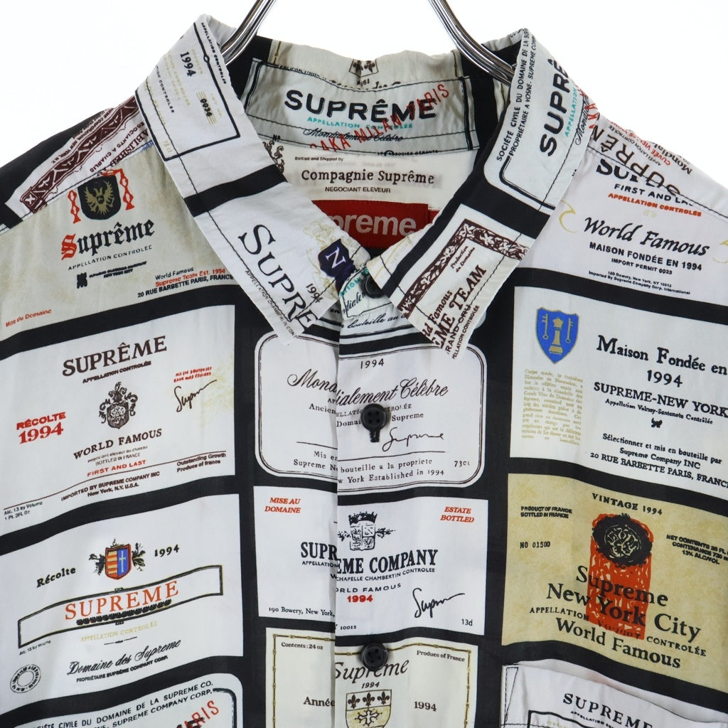 SUPREME(シュプリーム) 24AW Label Shirt ラベルシャツ 長袖総柄シャツ ホワイト