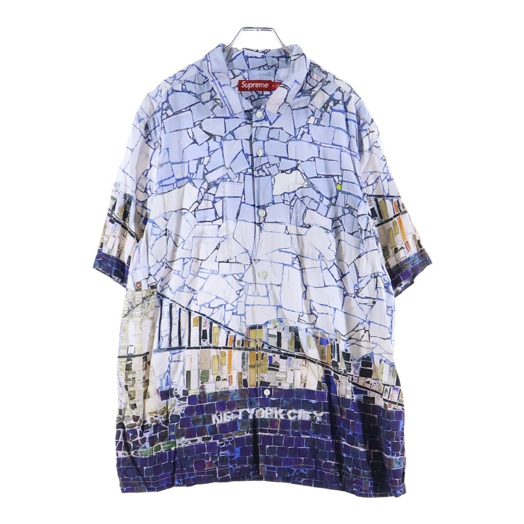 SUPREME(シュプリーム) 24SS Mosaic S/S Shirt モザイク 半袖開襟シャツ ブルー