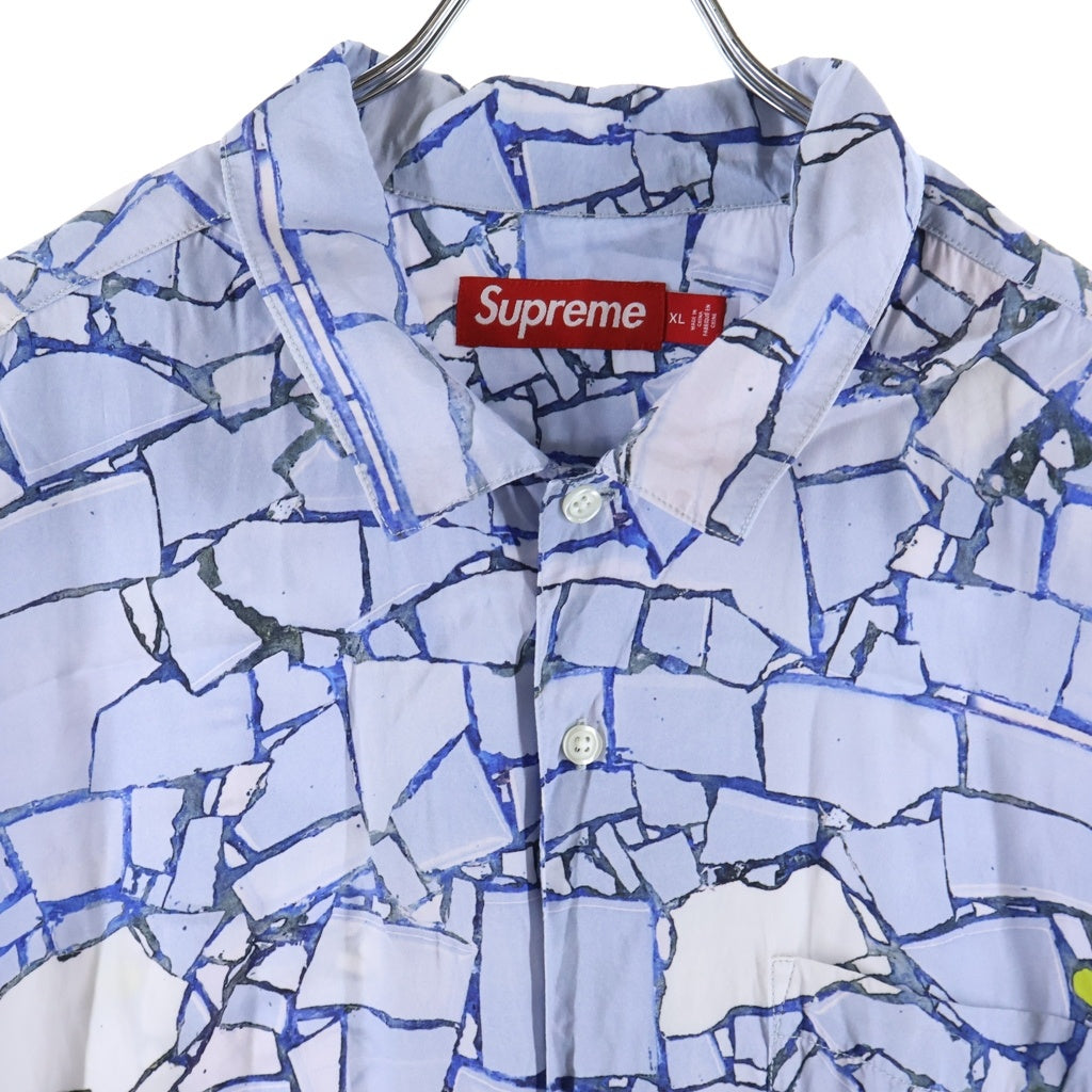 SUPREME(シュプリーム) 24SS Mosaic S/S Shirt モザイク 半袖開襟シャツ ブルー