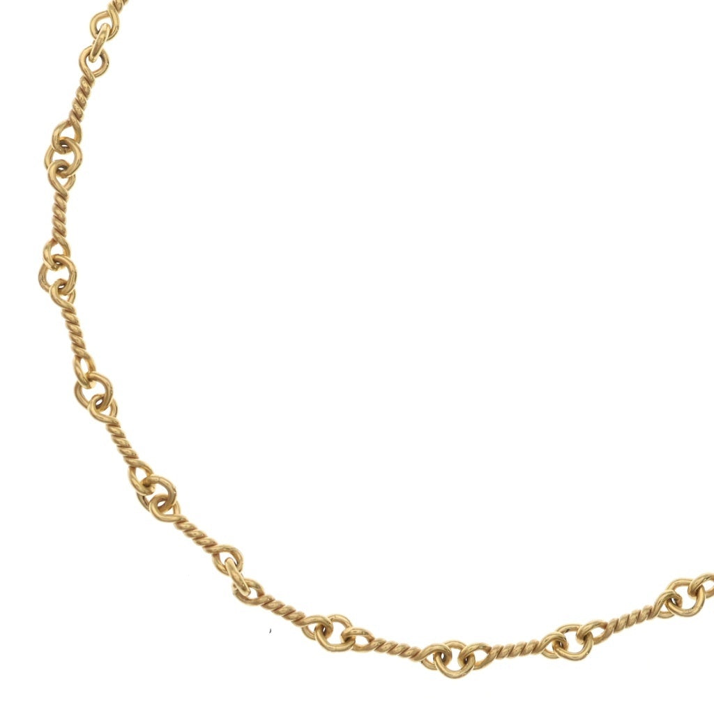 CHROME HEARTS(クロムハーツ) 22K NECKCHAIN T18 ツイストチェーンネックレス 18inch ゴールド BCA014