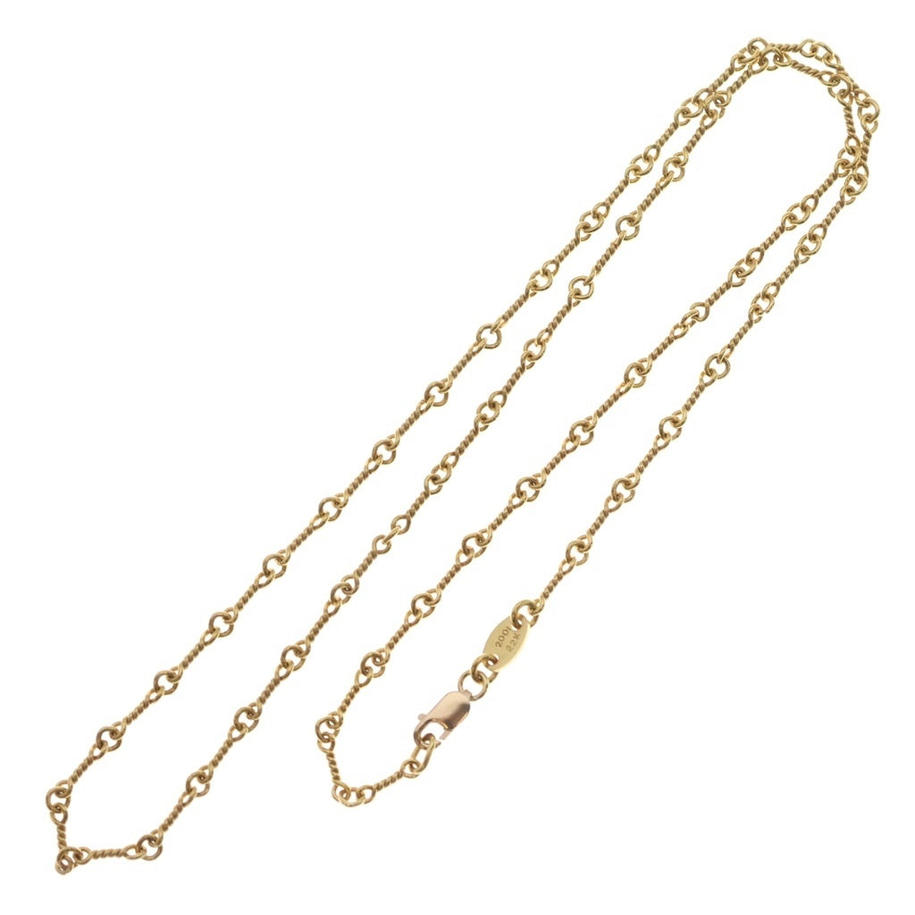 CHROME HEARTS(クロムハーツ) 22K NECKCHAIN T18 ツイストチェーンネックレス 18inch ゴールド BCA014