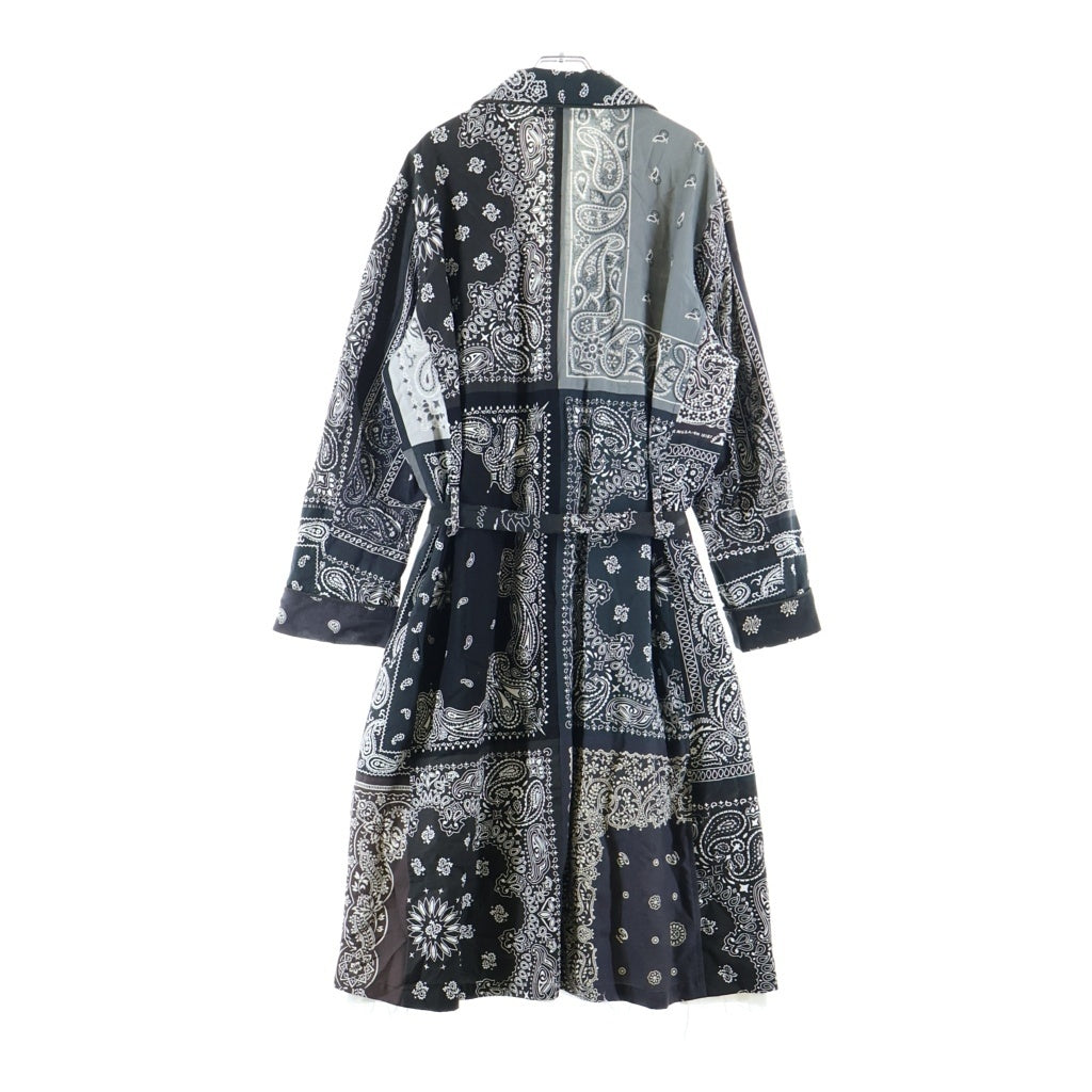 Children of the discordance(チルドレンオブザディスコーダンス) VINTAGE BANDANA PATCH WORK ROBE ヴィンテージバンダナ ワークローブ ペイズリー コート ブラック COTDCO-707