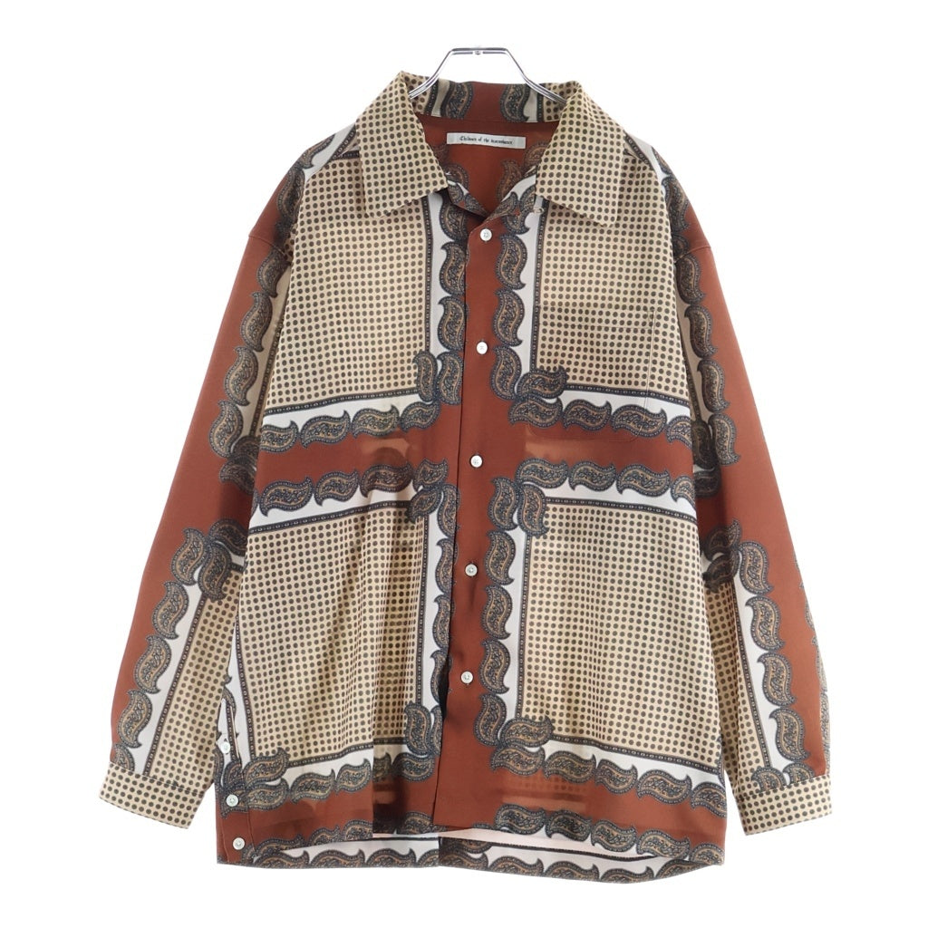 Children of the discordance(チルドレンオブザディスコーダンス) PERSONAL DATA PRINT SHIRT パーソナルデータプリント 総柄長袖シャツ ブラウン COTDSH-122D