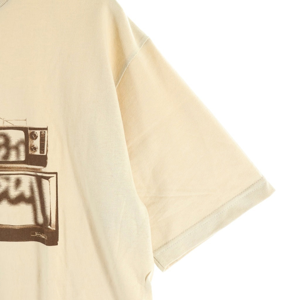 STUSSY(ステューシー) 00S OLD デッドストック Television 紺タグ グラフィックプリント クルーネック 半袖Tシャツ カットソー ベージュ