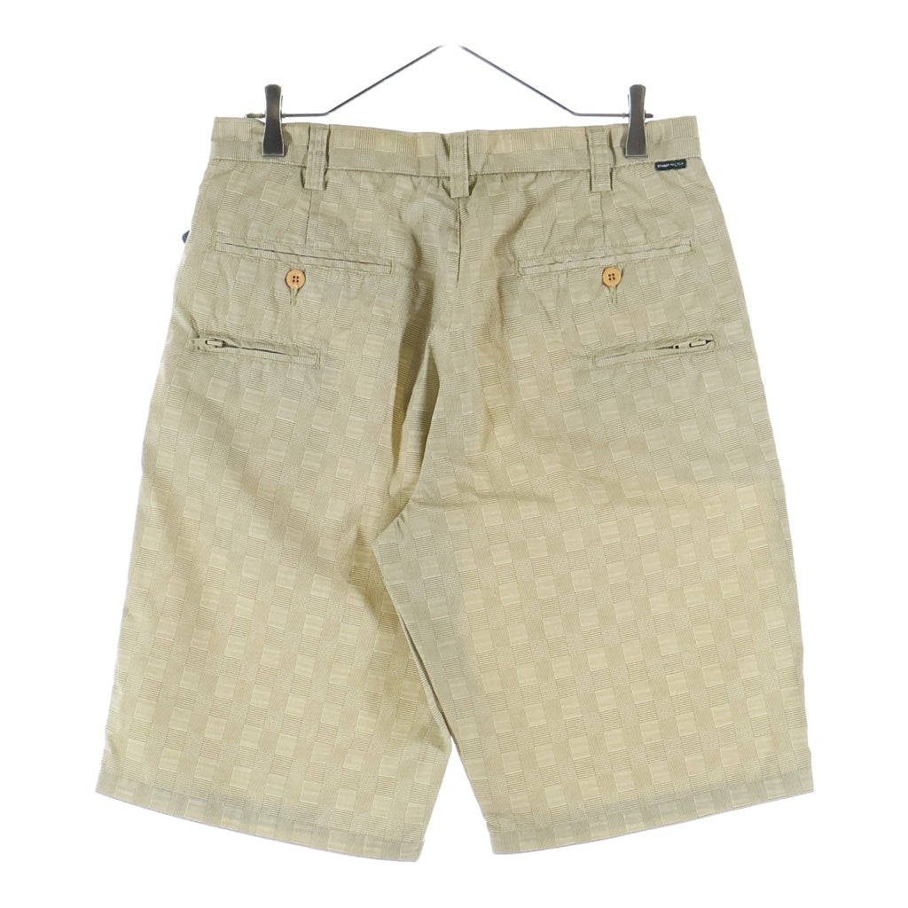 STUSSY(ステューシー) 90S OLD デッドストック 紺タグ チェック柄 ジップフライ ハーフパンツ ベージュ