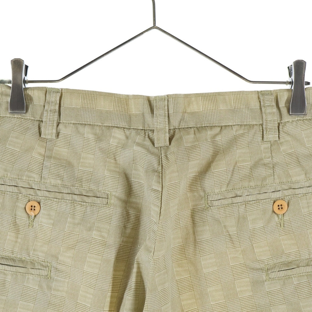 STUSSY(ステューシー) 90S OLD デッドストック 紺タグ チェック柄 ジップフライ ハーフパンツ ベージュ