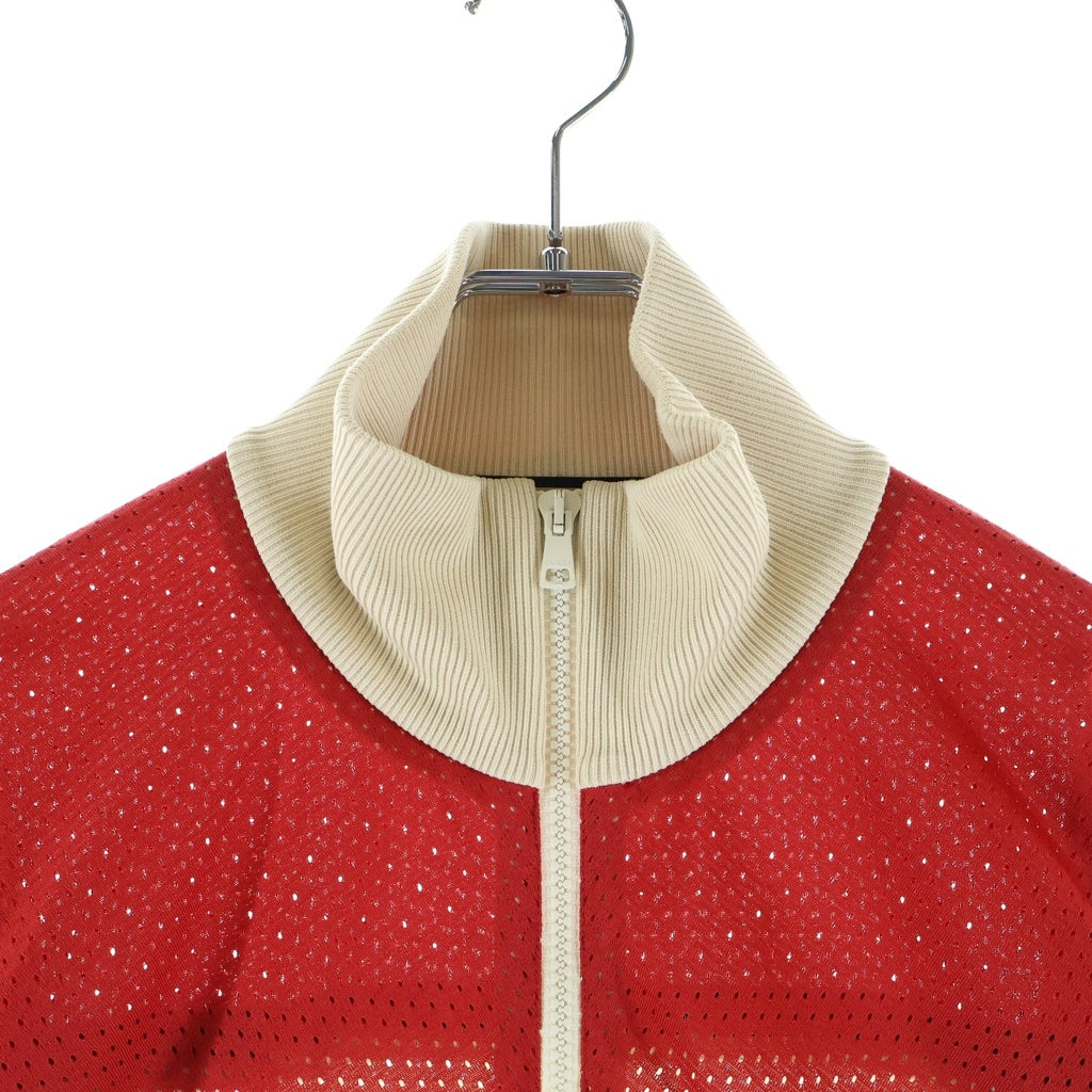 GUCCI(グッチ) Mesh Fabric Zip Jacket メッシュファブリック ジップジャケット ジップアップブルゾン ホワイト/レッド 737369 XJFFK