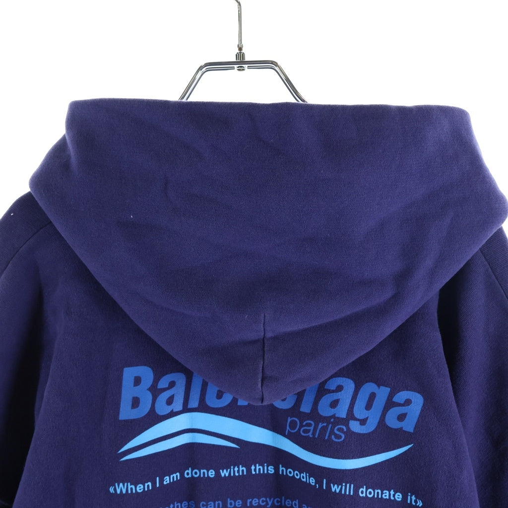 BALENCIAGA(バレンシアガ) Dry Cleaning Boxy Hoodie ドライクリーニング ボクシーフーディー プルオーバーパーカー ネイビー 661711 TKVF9