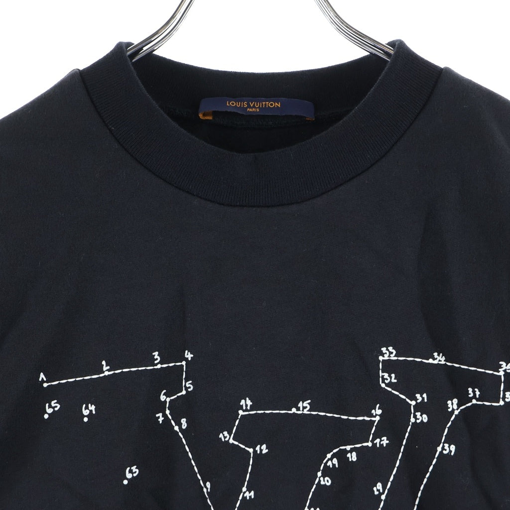 LOUIS VUITTON(ルイヴィトン) 20AW LV Stitch Sweatshirts LVステッチスウェットシャツ クルーネック長袖トレーナー ブラック RM202 FMC HJY21W