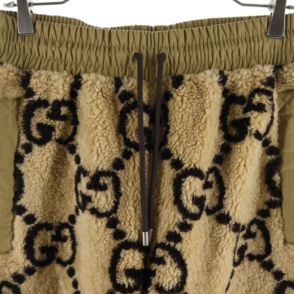 GUCCI(グッチ) GG Jacquard Track Bottoms GGジャカード ジョギング フリース ボア トラック パンツ ブラウン 715233 XJETP