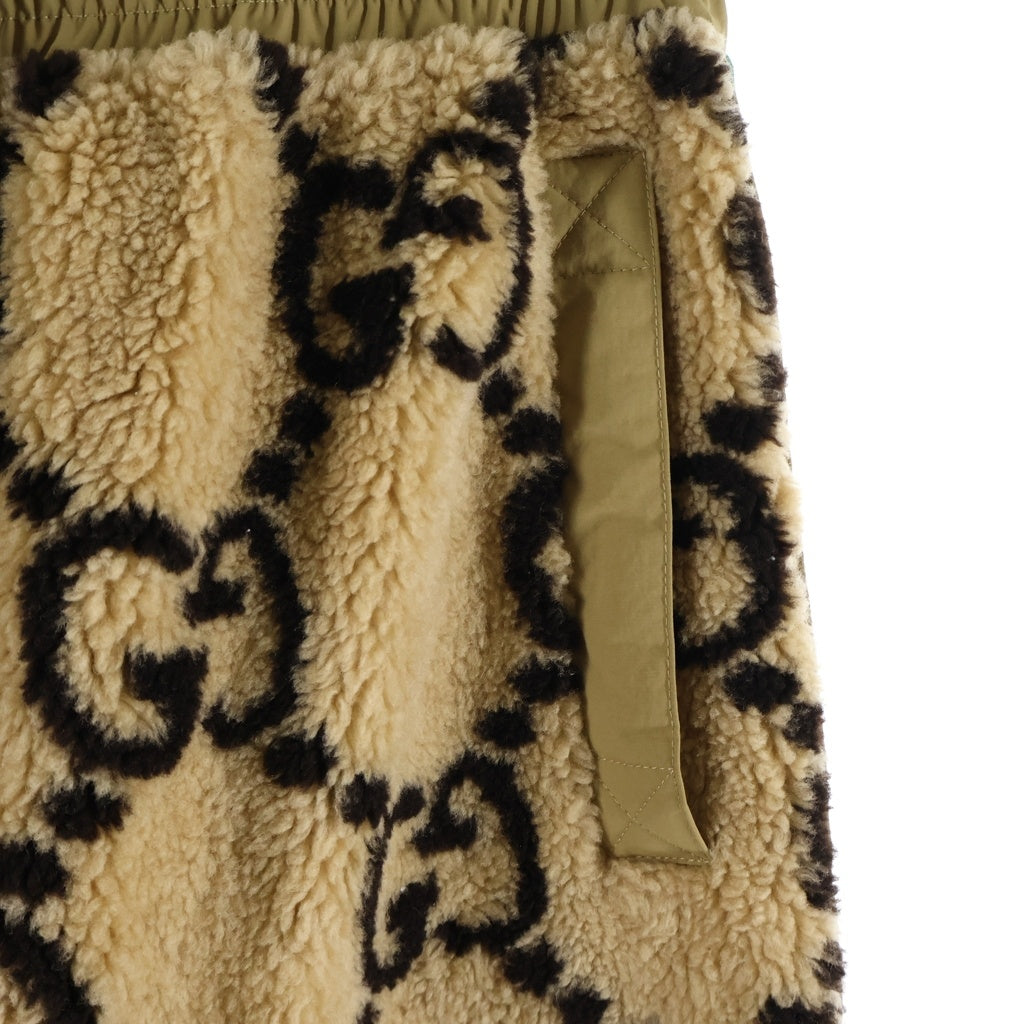 GUCCI(グッチ) GG Jacquard Track Bottoms GGジャカード ジョギング フリース ボア トラック パンツ ブラウン 715233 XJETP