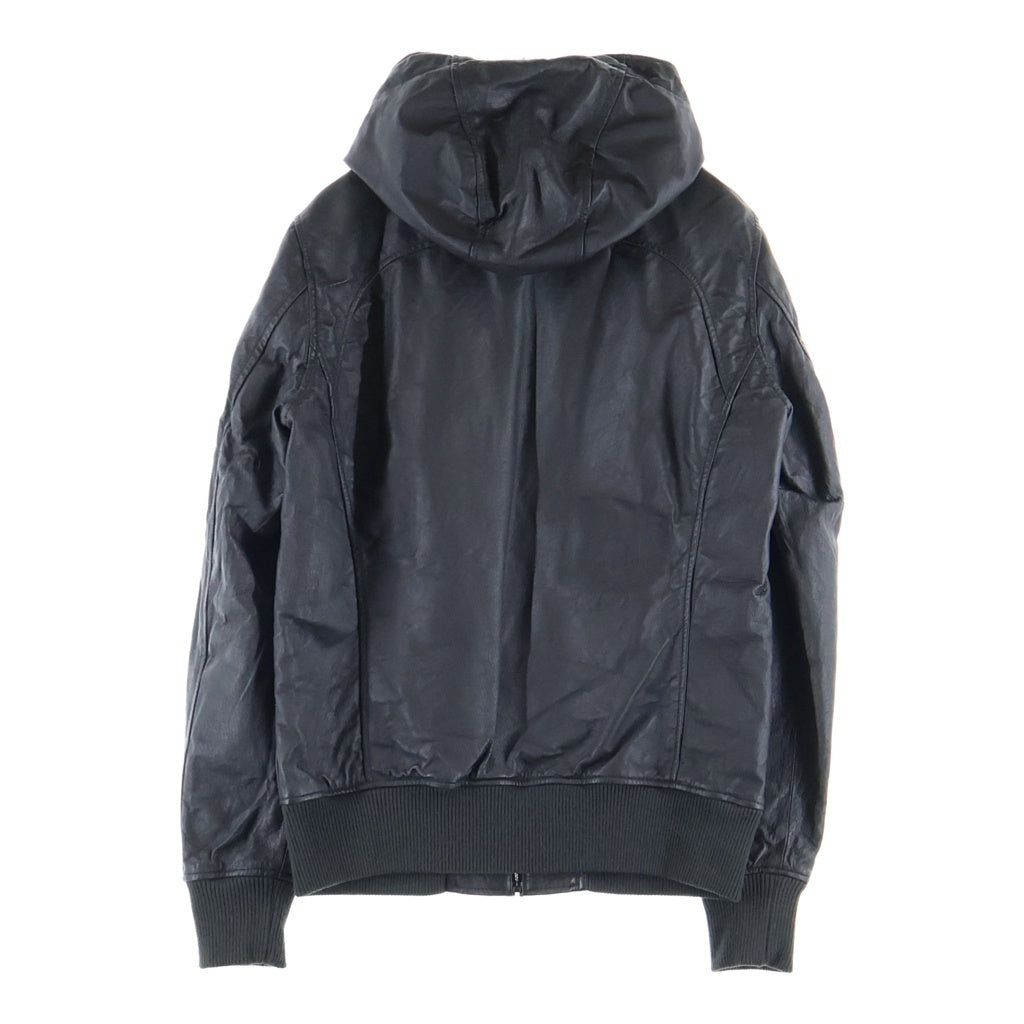 HYSTERIC GLAMOUR(ヒステリックグラマー) ジップアップ フーディー レザー シャケット ブラック 4LB-1962