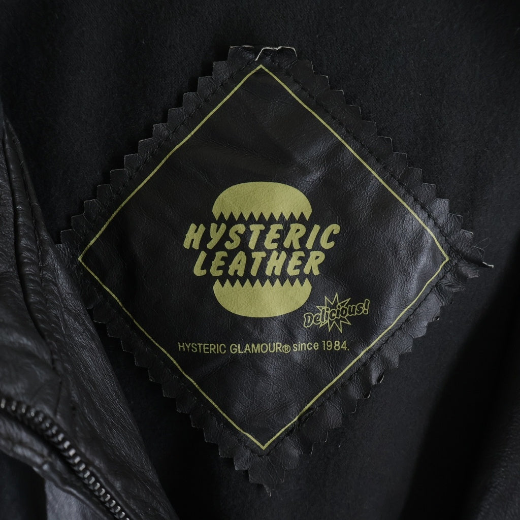 HYSTERIC GLAMOUR(ヒステリックグラマー) ジップアップ フーディー レザー シャケット ブラック 4LB-1962