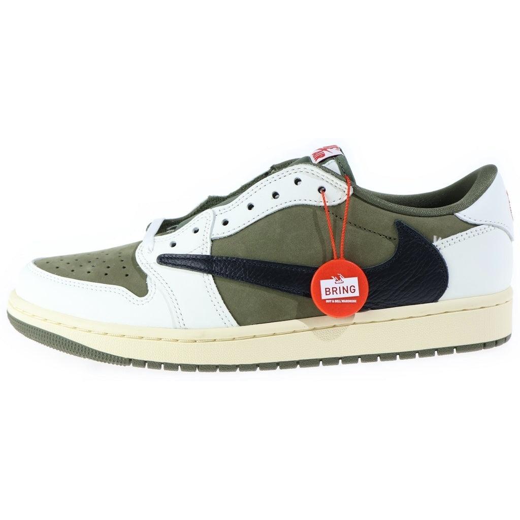NIKE(ナイキ) ×TAVIS SCOTT AIR JORDAN1 LOW OG SP REVERSE OLIVE エアジョーダン1 リバースオリーブ ローカットスニーカー ホワイト/ブラック US9/27cm DM7866-200
