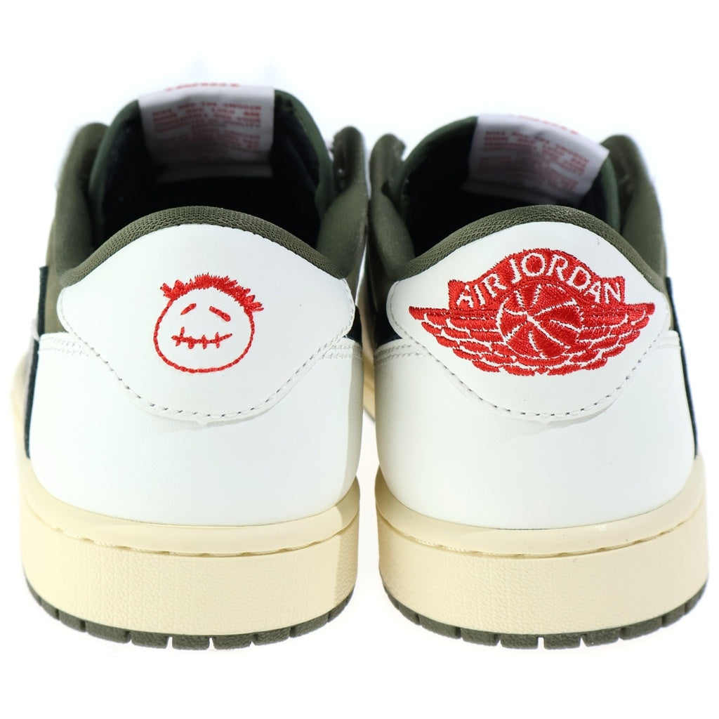 NIKE(ナイキ) ×TAVIS SCOTT AIR JORDAN1 LOW OG SP REVERSE OLIVE エアジョーダン1 リバースオリーブ ローカットスニーカー ホワイト/ブラック US9/27cm DM7866-200