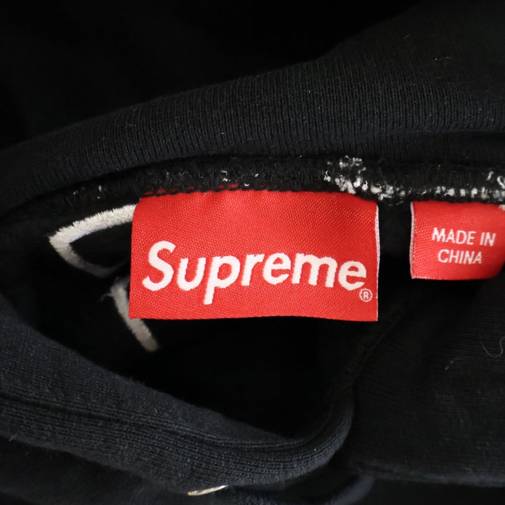 SUPREME(シュプリーム) 22AW Satin Applique Hooded Sweatshirt サテンアップリケ フーディー プルオーバーパーカー ブラック