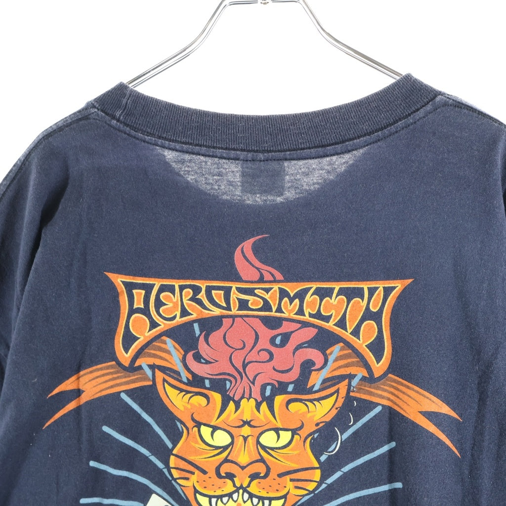 VINTAGE(ヴィンテージ) 90S AEROSMITH NINE LIVIS フロントプリント 半袖Tシャツカットソー ブラック