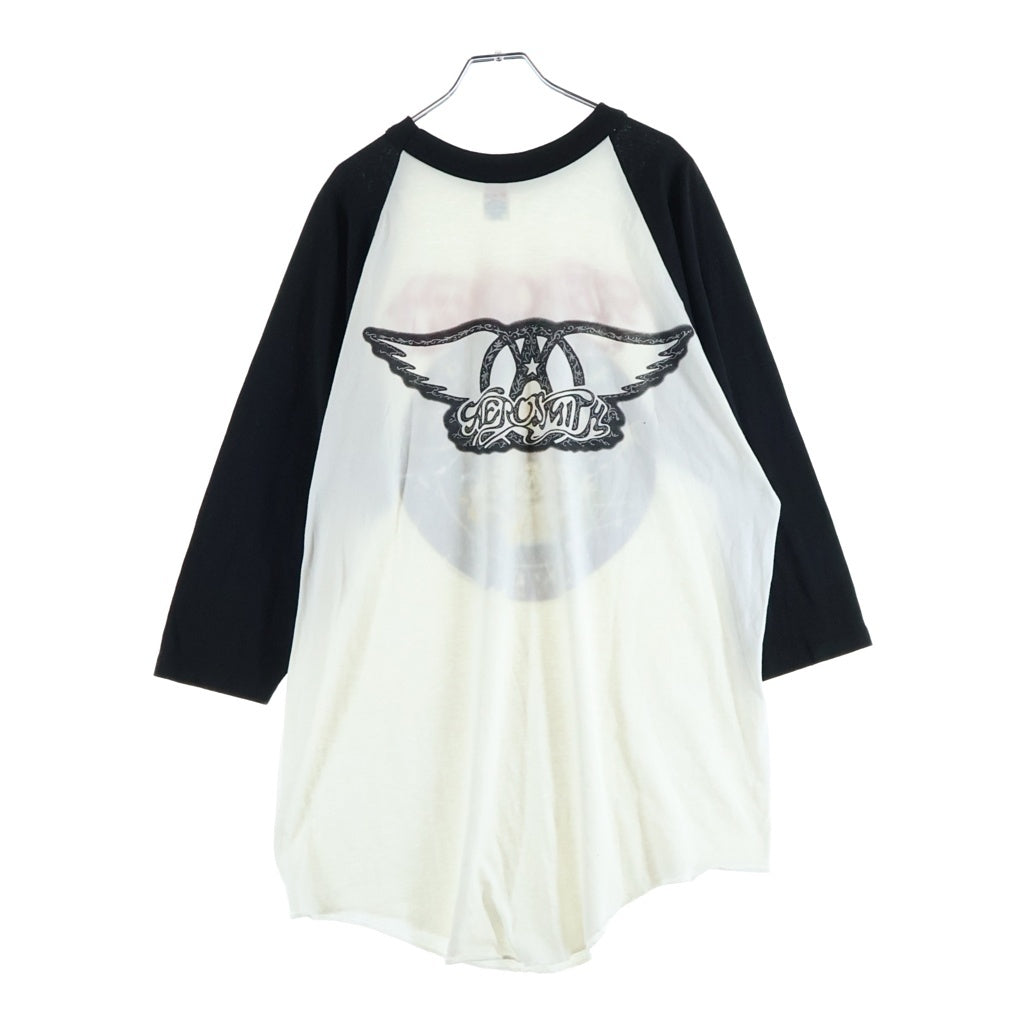 VINTAGE(ヴィンテージ) AEROSMITH lagran SHIRT ラグラン 長袖Tシャツ ホワイト/ブラック