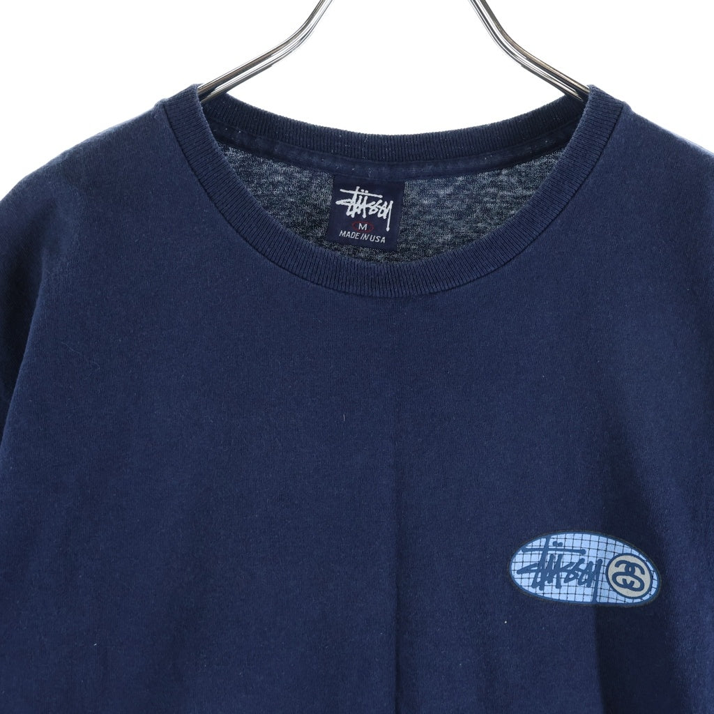 STUSSY(ステューシー) 90S OLD ストック SSリンクロゴプリント 半袖Tシャツ カットソー ネイビー