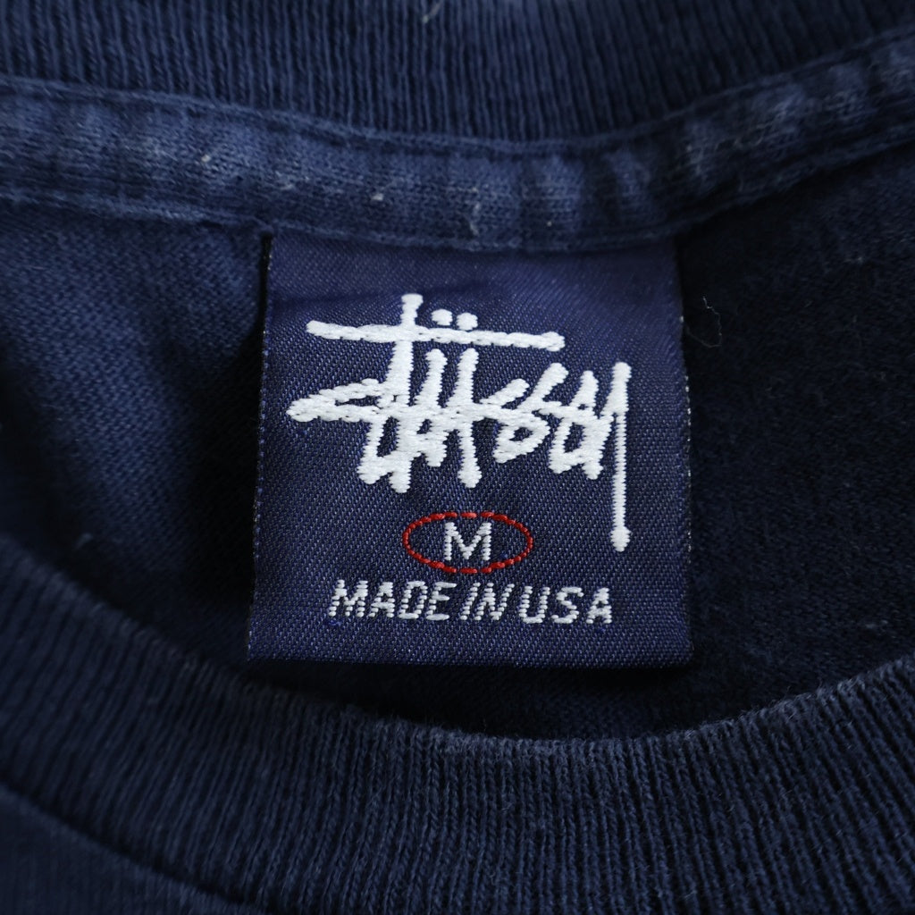 STUSSY(ステューシー) 90S OLD ストック SSリンクロゴプリント 半袖Tシャツ カットソー ネイビー