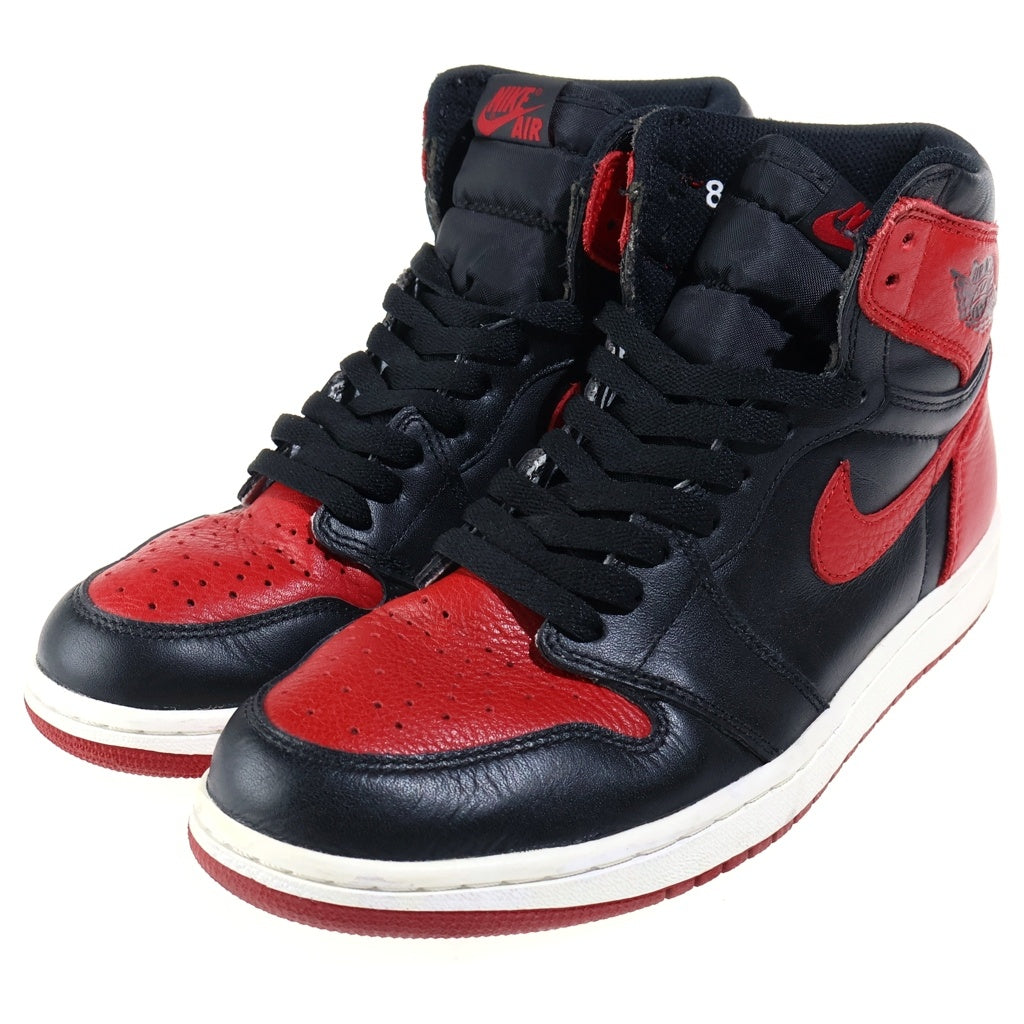 NIKE(ナイキ) AIR JORDAN 1 RETRO HIGH OG BRED BANNED 555088-001 エアジョーダン1 レトロ ブレッド バンド ハイカットスニーカー ブラック/レッド US8.5/26.5cm
