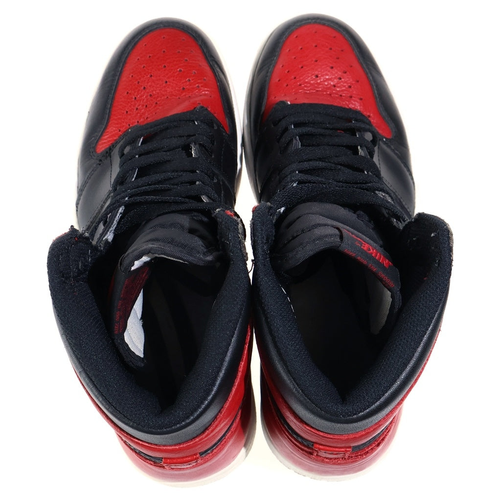 NIKE(ナイキ) AIR JORDAN 1 RETRO HIGH OG BRED BANNED 555088-001 エアジョーダン1 レトロ ブレッド バンド ハイカットスニーカー ブラック/レッド US8.5/26.5cm