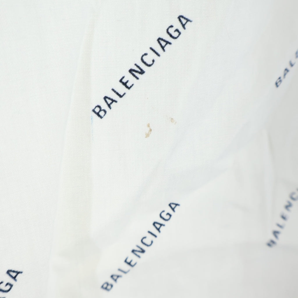 BALENCIAGA(バレンシアガ) オールオーバー ロゴボタンダウン 長袖シャツ ホワイト 534333 TBL96