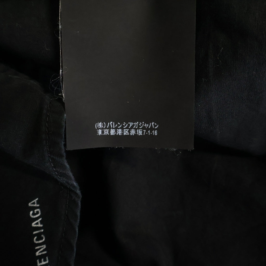 BALENCIAGA(バレンシアガ) 19SS オールオーバーロゴボタンダウン半袖シャツ ブラック 534332 TBL96
