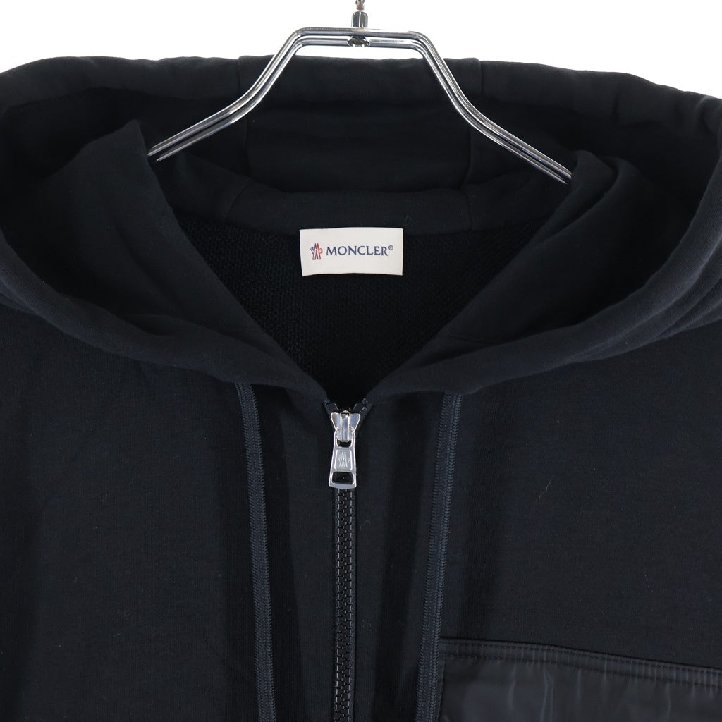 MONCLER(モンクレール) FELPA APERTA COIN ZIP ワッペン ロゴ ジップアップ フーディーパーカー ブラック K20918G00072