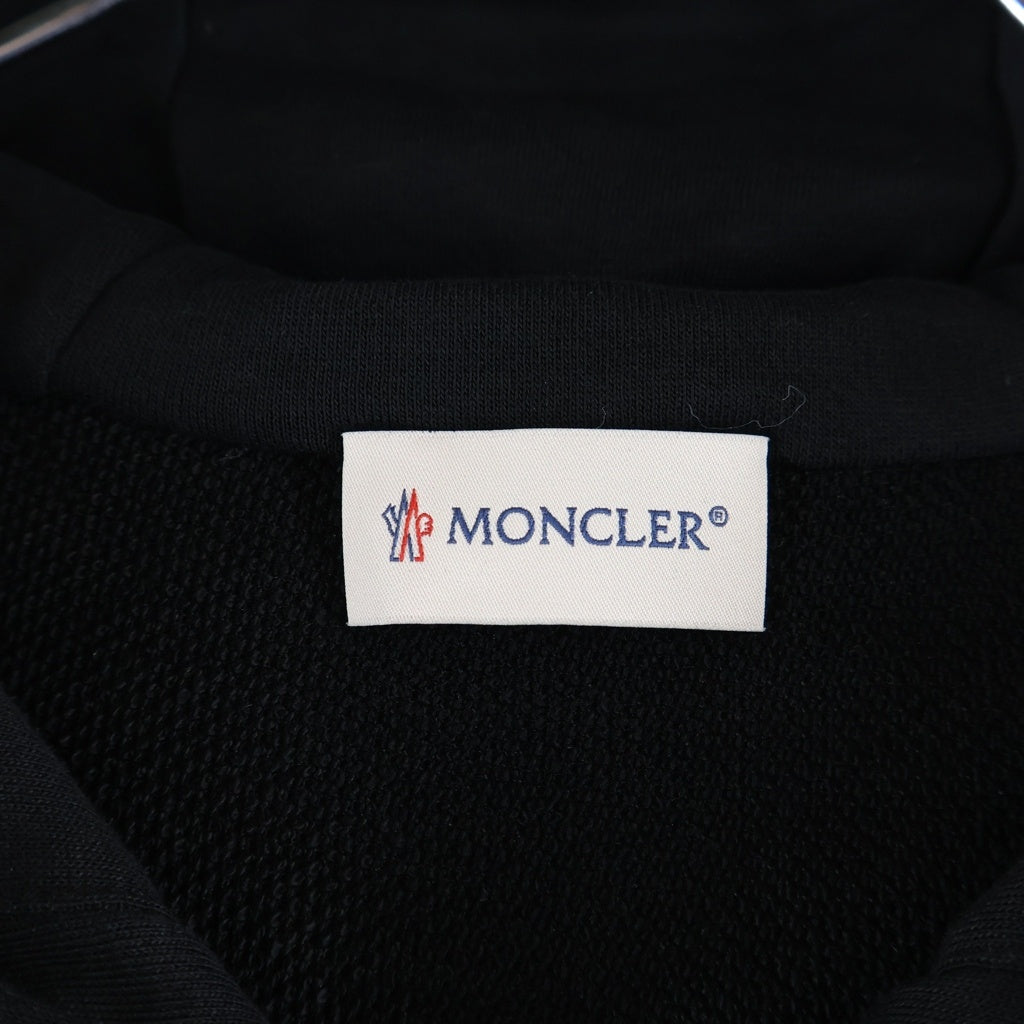 MONCLER(モンクレール) FELPA APERTA COIN ZIP ワッペン ロゴ ジップアップ フーディーパーカー ブラック K20918G00072