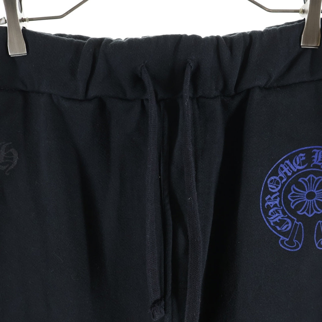 CHROME HEARTS(クロムハーツ) SWTSHRT PANTS フロントスクロールラベル サイドロゴ プリント スウェットパンツ ブラック/ブルー