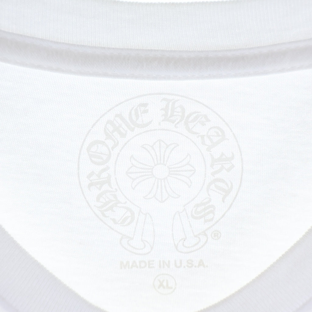 CHROME HEARTS(クロムハーツ) SCROLL LABEL S/S TEE スクロールラベル チェストポケット バックロゴプリント クルーネック半袖Tシャツ カットソー ホワイト