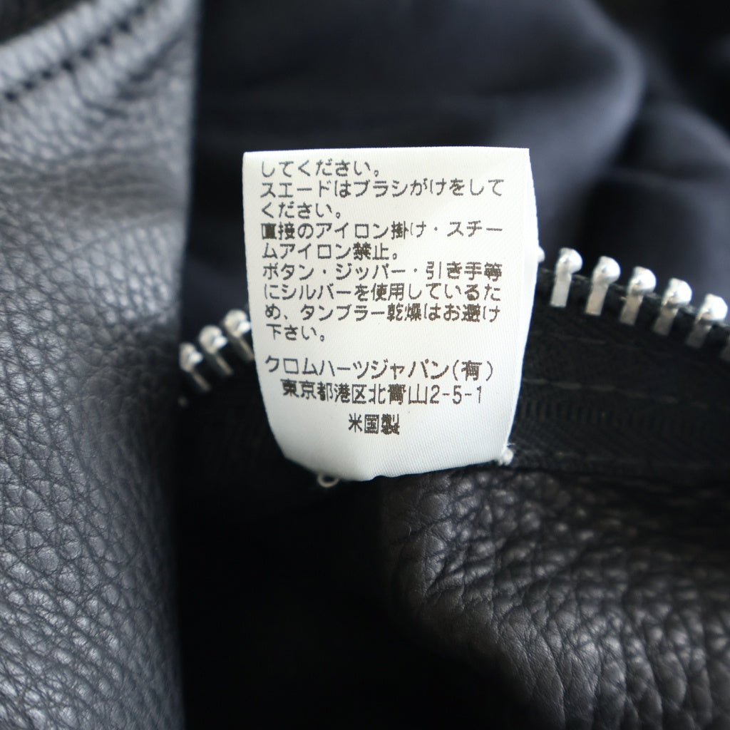 CHROME HEARTS(クロムハーツ) CH CRS LG JJ DEAN バックラージクロス付き JJディーン ダガージップライダースレザージャケット ブラック/シルバー