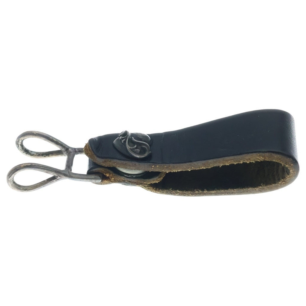 CHROME HEARTS(クロムハーツ) BELT LOOP ハートボタンレザーベルトループ シルバー/ブラック