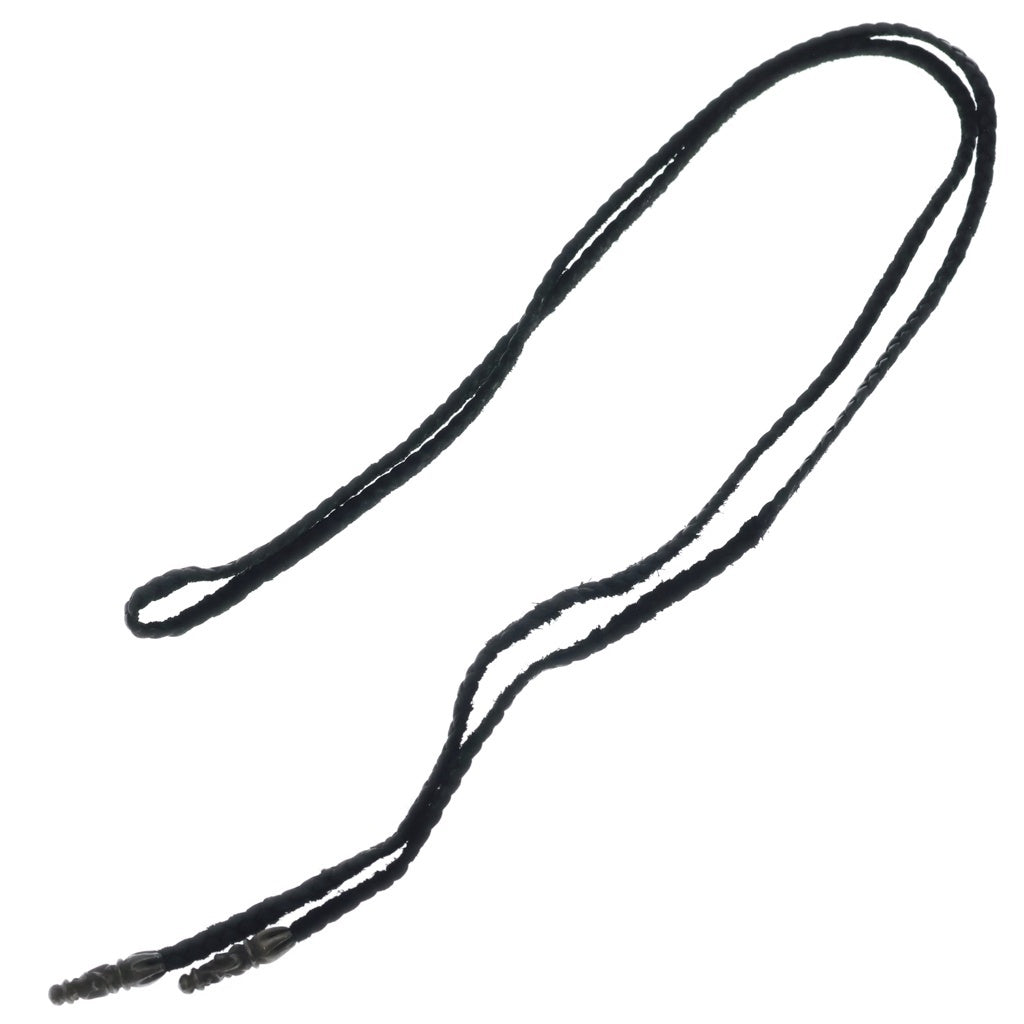 CHROME HEARTS(クロムハーツ) LEATHER BRAID スクロールレザーブレード ネックレス ブラック/シルバー