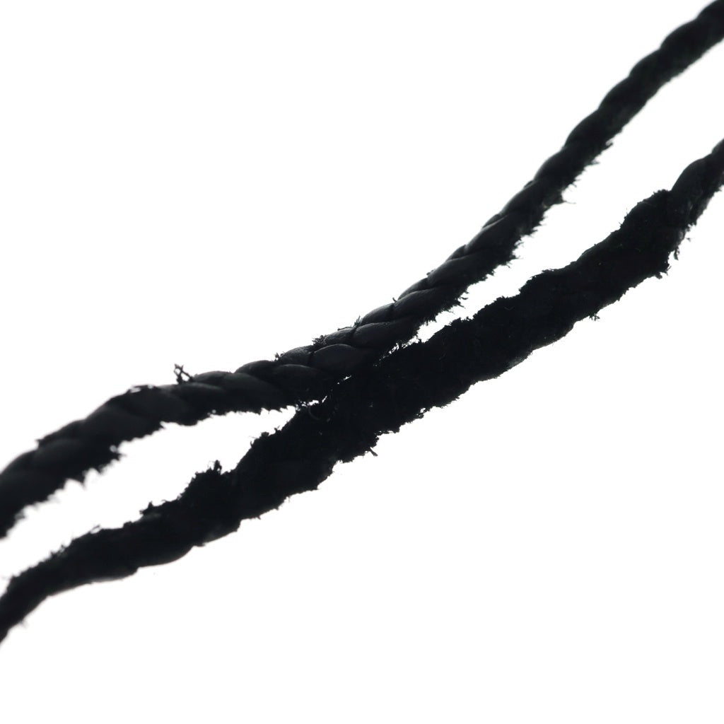 CHROME HEARTS(クロムハーツ) LEATHER BRAID スクロールレザーブレード ネックレス ブラック/シルバー