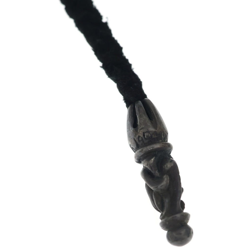 CHROME HEARTS(クロムハーツ) LEATHER BRAID スクロールレザーブレード ネックレス ブラック/シルバー