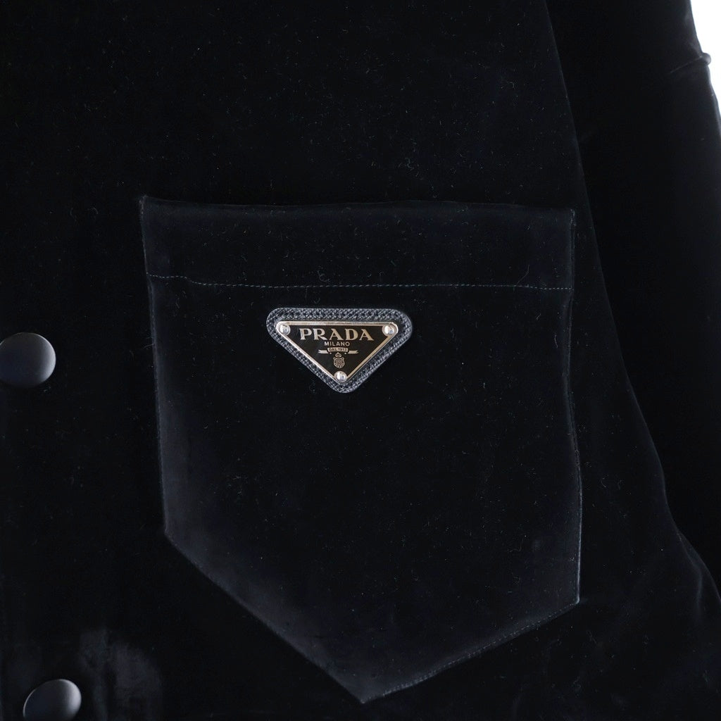 PRADA(プラダ) 23SS ヴェルベットシャツジャケット ブラック SC657 S231 12HO