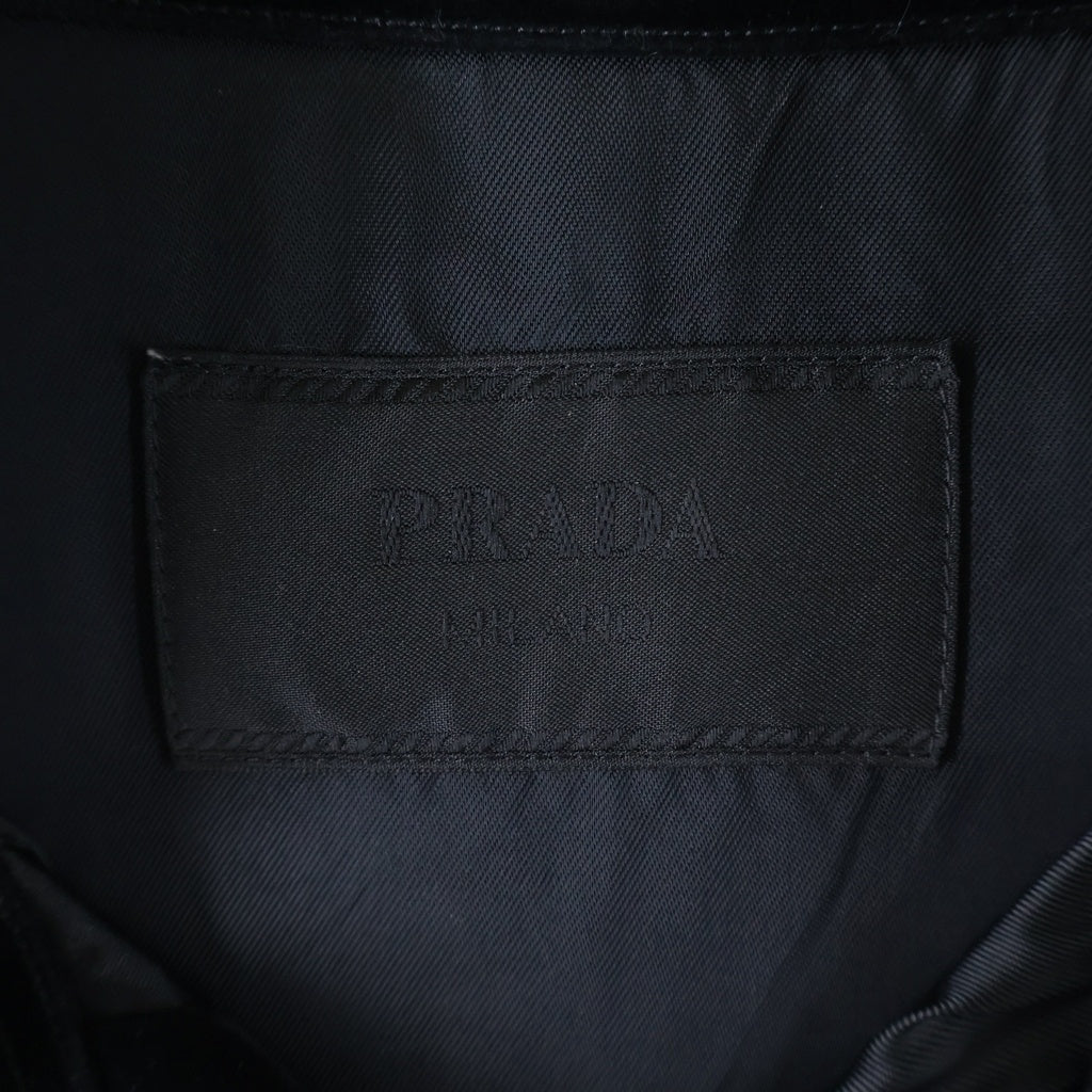 PRADA(プラダ) 23SS ヴェルベットシャツジャケット ブラック SC657 S231 12HO