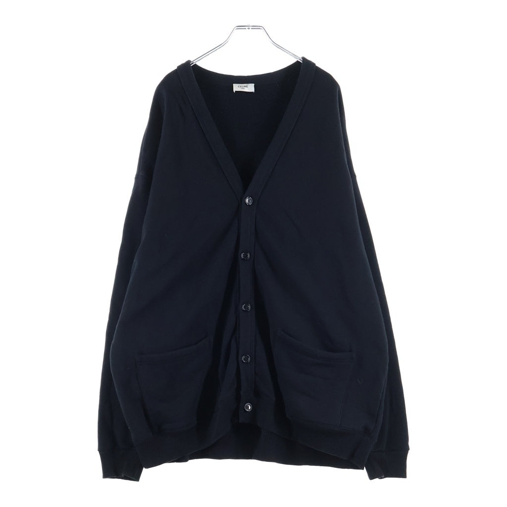 CELINE(セリーヌ) 22SS バックロゴプリント スウェット オーバーサイズ カーディガン ブラック 2Y672345F