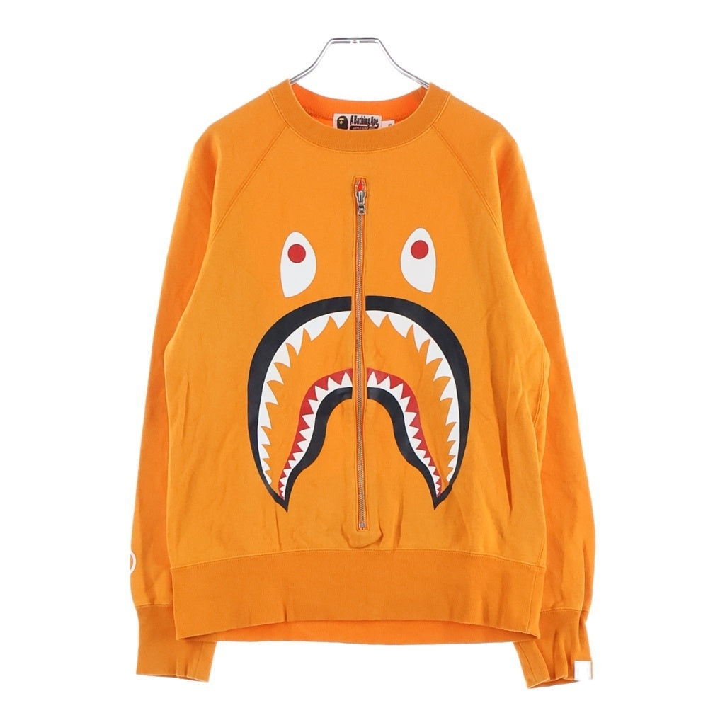 A BATHING APE(アベイシングエイプ) SHARK ZIP CREWNECK シャーク フロントジップ クルーネックスウェット スウェット トレーナー オレンジ 001SWD801003X