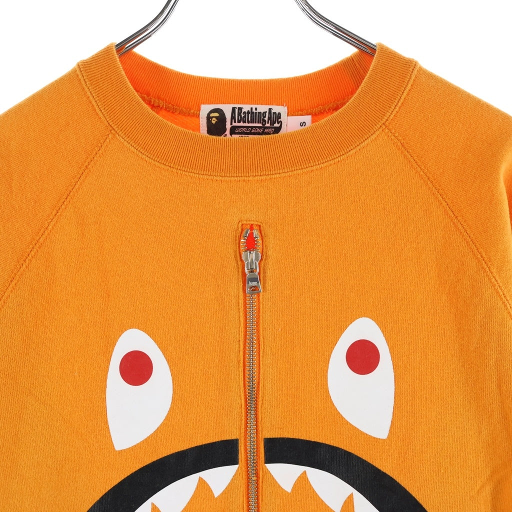 A BATHING APE(アベイシングエイプ) SHARK ZIP CREWNECK シャーク フロントジップ クルーネックスウェット スウェット トレーナー オレンジ 001SWD801003X