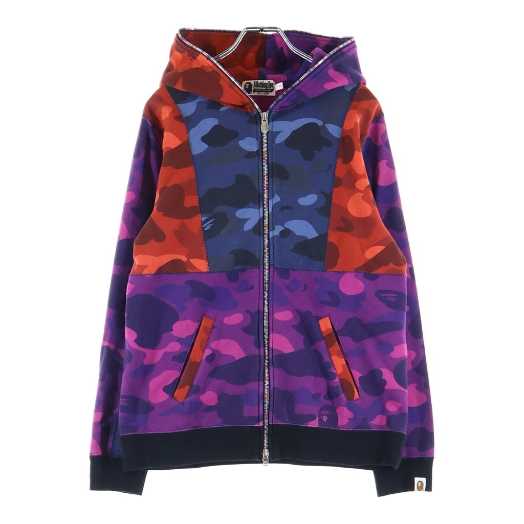 A BATHING APE(アベイシングエイプ) CRAZY COLOR CAMO FULL ZIP HOODIE クレイジーカラーカモ フルジップフーディー ジップアップパーカー マルチ レディース 001ZPF802009X