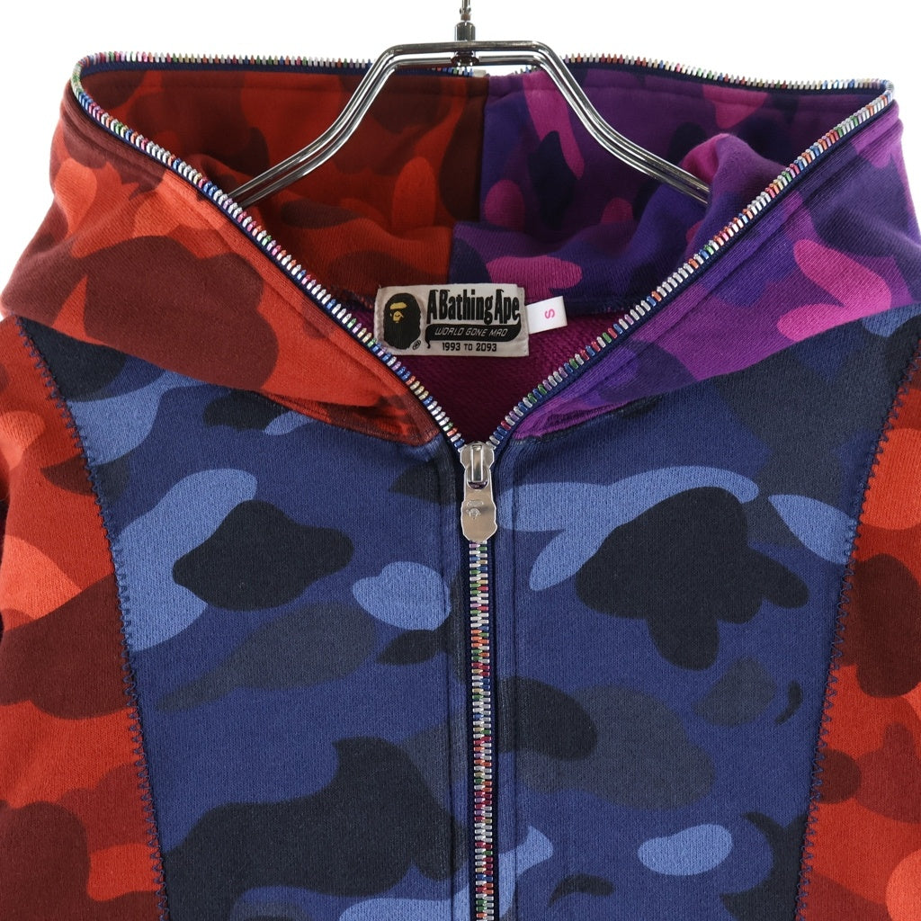 A BATHING APE(アベイシングエイプ) CRAZY COLOR CAMO FULL ZIP HOODIE クレイジーカラーカモ フルジップフーディー ジップアップパーカー マルチ レディース 001ZPF802009X