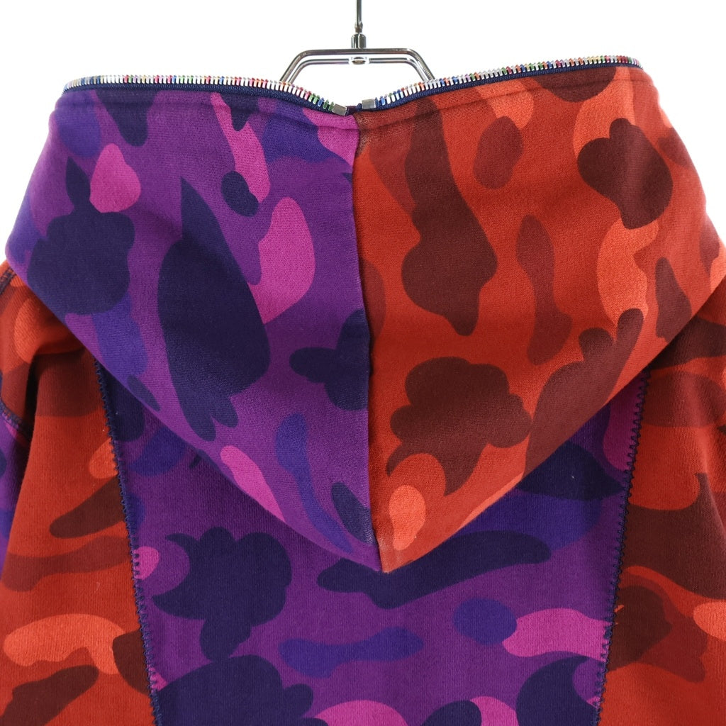 A BATHING APE(アベイシングエイプ) CRAZY COLOR CAMO FULL ZIP HOODIE クレイジーカラーカモ フルジップフーディー ジップアップパーカー マルチ レディース 001ZPF802009X