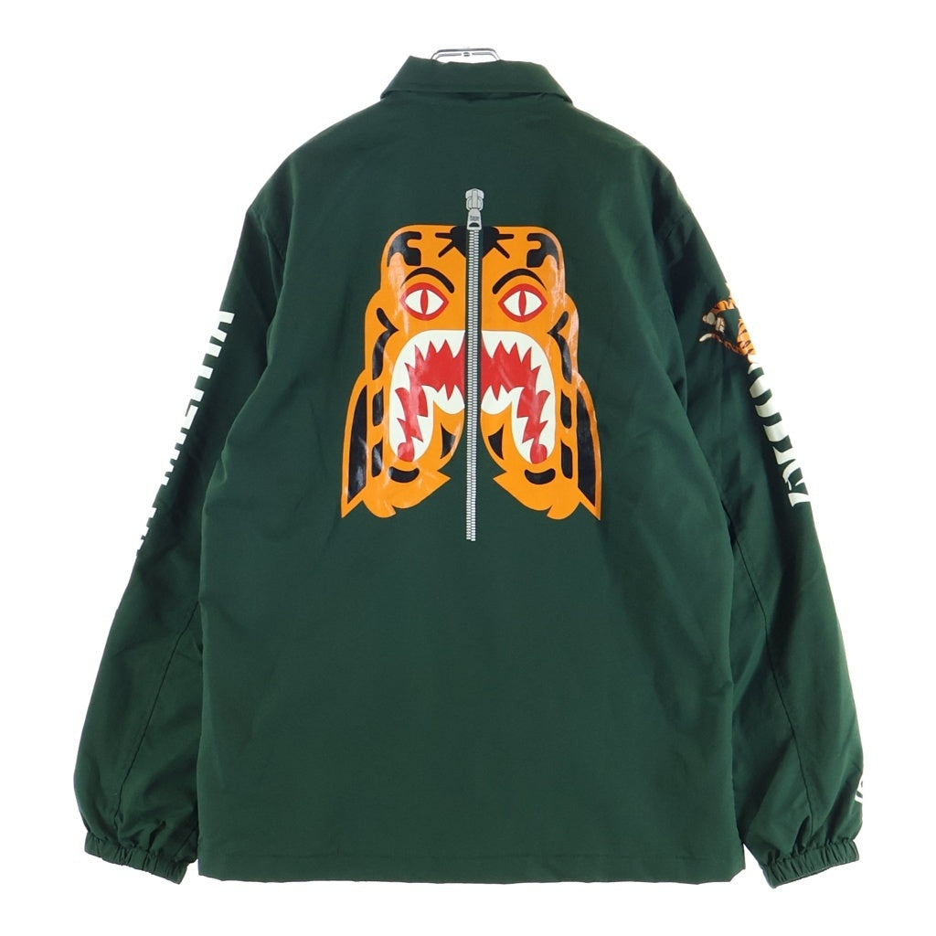 A BATHING APE(アベイシングエイプ) TIGER COACH JACKET タイガー ナイロンコーチジャケット グリーン 001LJE201006X