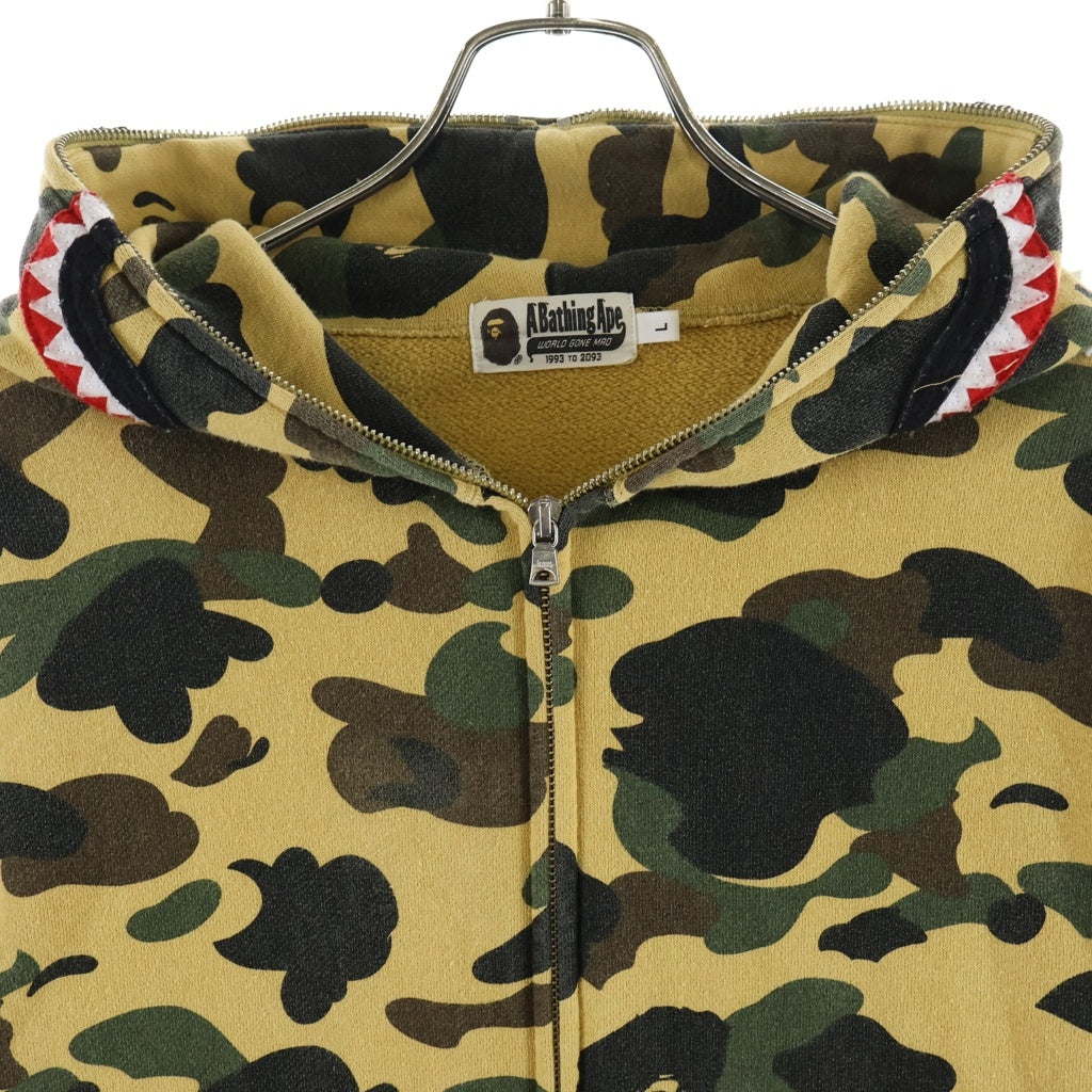 A BATHING APE(アベイシングエイプ) 1ST CAMO SHARK FULL ZIP HOODIE 1stカモ シャーク フルジップフーディー ジップアップパーカー ベージュ 001ZPD301008X