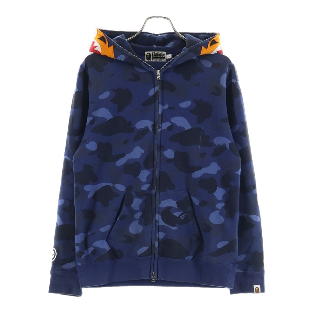 A BATHING APE(アベイシングエイプ) COLOR CAMO TIGER FULL ZIP HOODIE カラーカモ タイガー フルジップフーディー ジップアップパーカー レディース ネイビー 001ZPG302006X